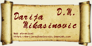 Darija Mikašinović vizit kartica